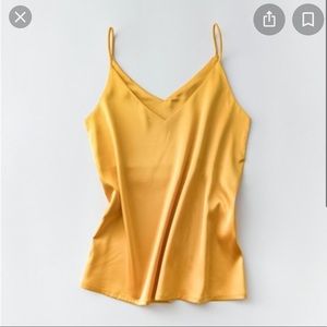 NWOT Gold Satin Sleeveless Camisole Top